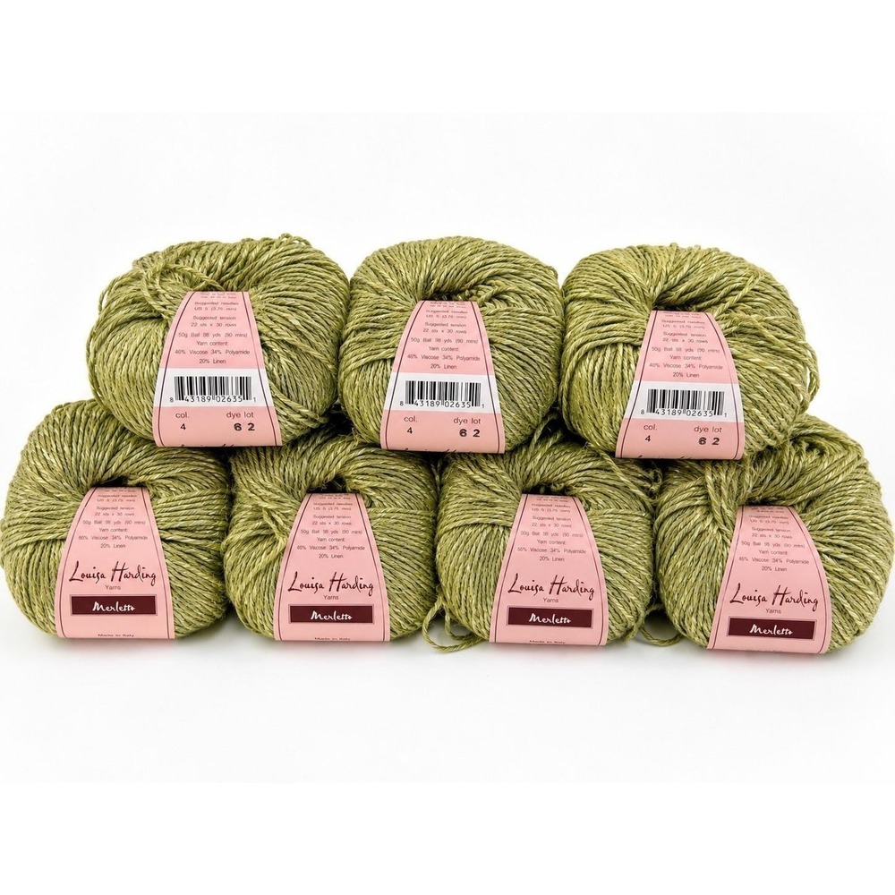 Louisa Harding Merletto Yarn Lot 8 Skeins Color 4 Dye Lot 62 Discontinued